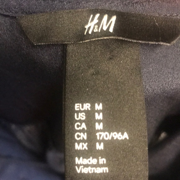 H&M navy blouse with embellished front M - Picture 2 of 3